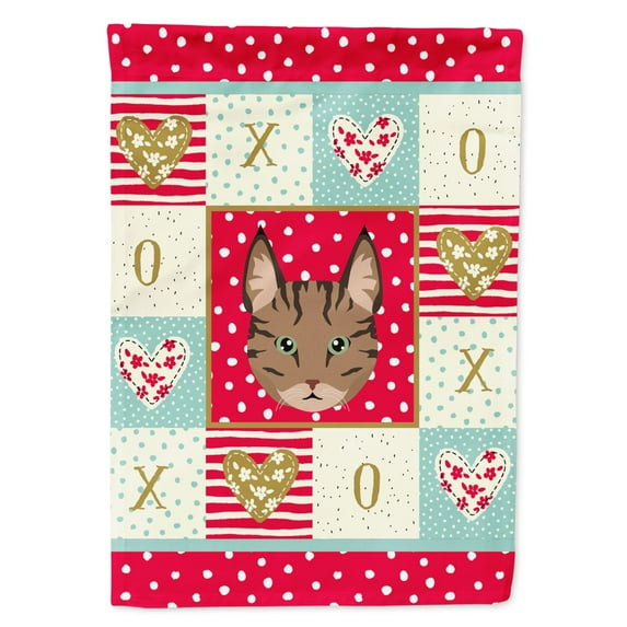 Carolines Treasures CK5149CHF Pixie Bob Cat Love Flag Canvas House Size Large multicolor