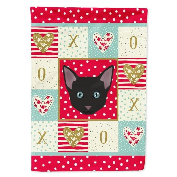 Carolines Treasures CK5155CHF Russian White Black Cat Love Flag Canvas House Size Large multicolor