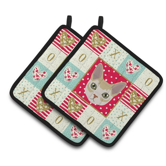 Carolines Treasures CK5165PTHD Singapura Cat Love Pair of Pot Holders, 7.5HX7.5W, multicolor