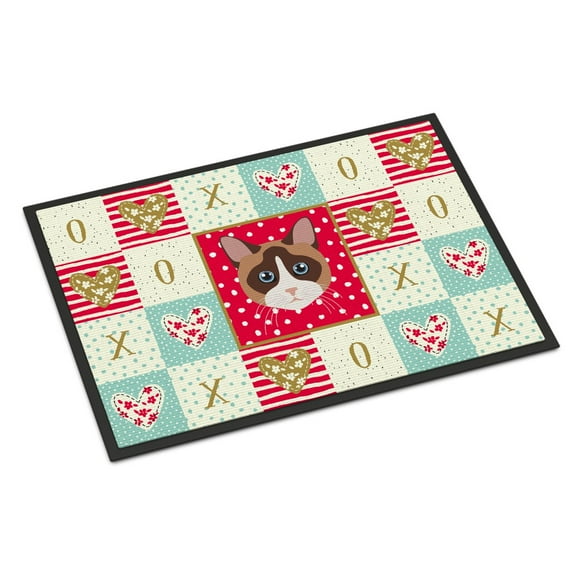 Carolines Treasures CK5167MAT Snowshoe Cat Love Door Mat Indoor Rug or Outdoor Welcome Mat 18x27 Doormat 27"L x 18"W