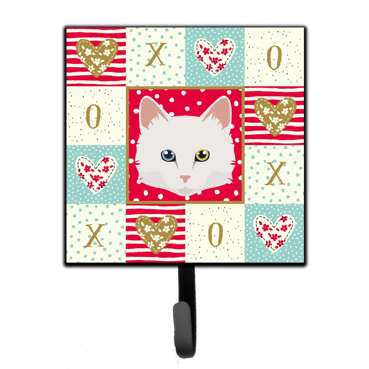 Carolines Treasures CK5175SH4 Turkish Angora Cat Love Leash or Key Holder Red Single Hook multicolor