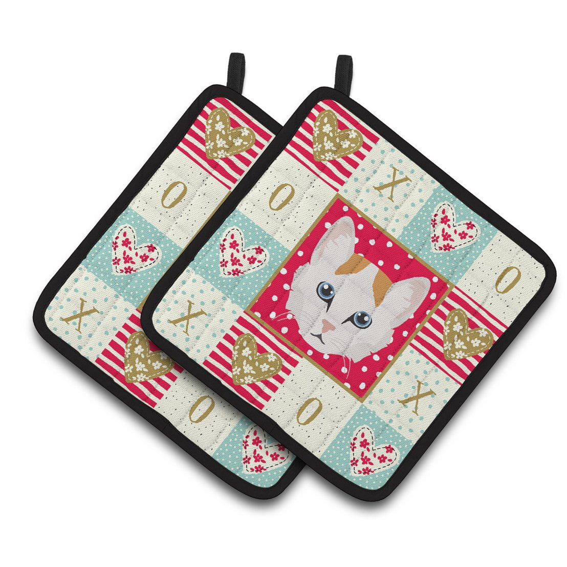 Turkish Van Cat Love Pair of Pot Holders