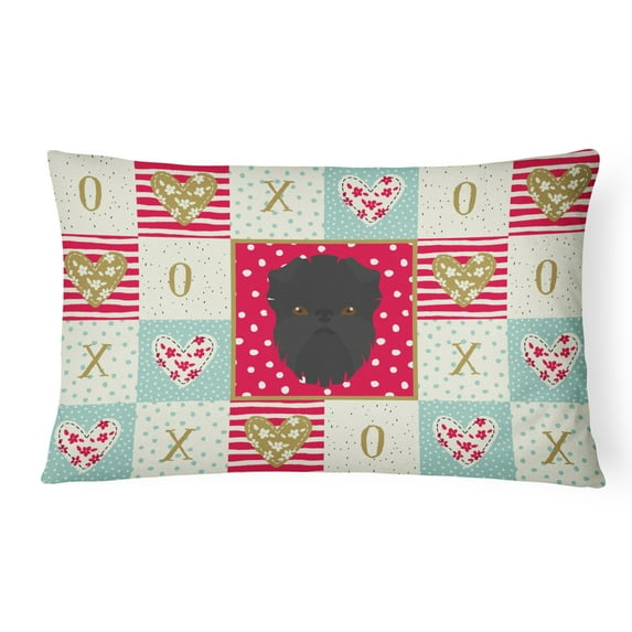 Carolines Treasures CK5180PW1216 Affenpinscher Love Canvas Fabric Decorative Pillow, Red, 12H x16W, multicolor