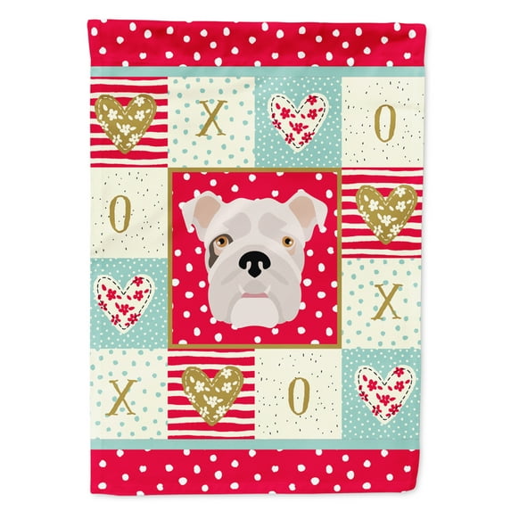 Carolines Treasures CK5197GF English Bulldog Love Flag Garden Size Small multicolor