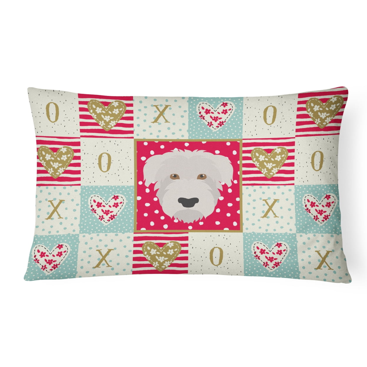 Carolines Treasures CK5202PW1216 Glen of Imaal Love Canvas Fabric Decorative Pillow, Red, 12H x16W, multicolor