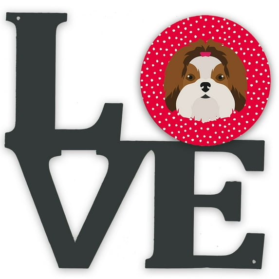 Carolines Treasures CK5206WALV Imperial Shih Tzu Love Metal Wall Artwork LOVE Red 12X12 multicolor
