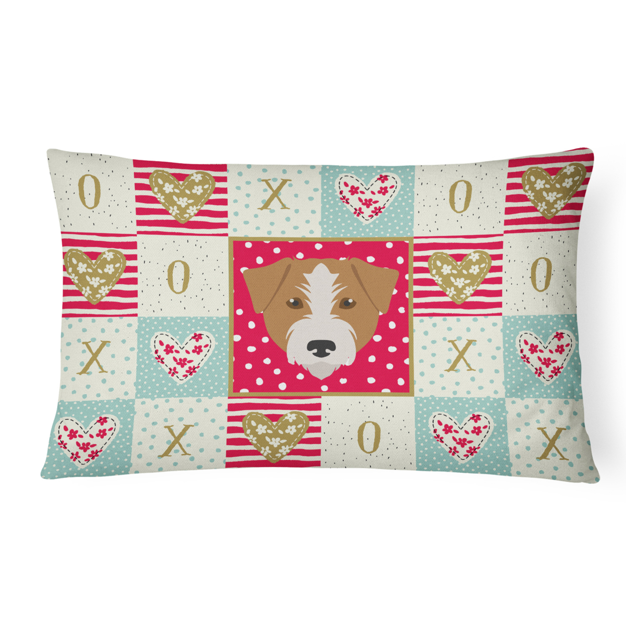 Carolines Treasures CK5213PW1216 Kromfohrlander Love Canvas Fabric Decorative Pillow Red 12HX16W multicolor