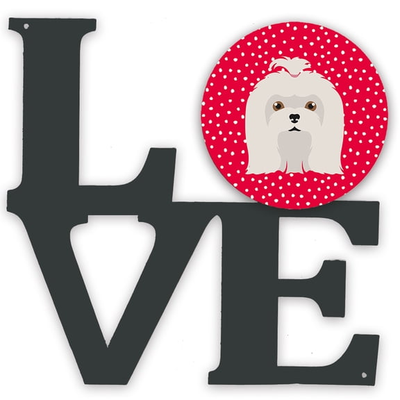Carolines Treasures CK5217WALV Maltese Love Metal Wall Artwork LOVE Red 12X12 multicolor