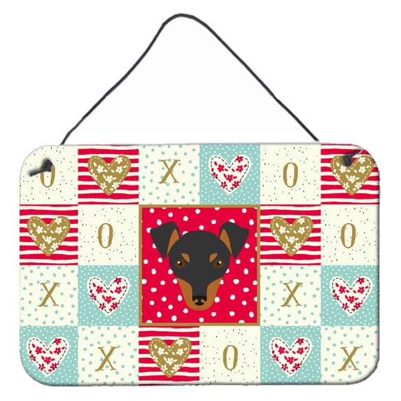 Carolines Treasures CK5218DS812 Manchester Toy Terrier Love Wall or Door Hanging Prints 8x12 multicolor