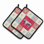 Carolines Treasures CK5251PTHD Hungarian Grey Steppe Cow Love Pair of Pot Holders, 7.5HX7.5W, multicolor
