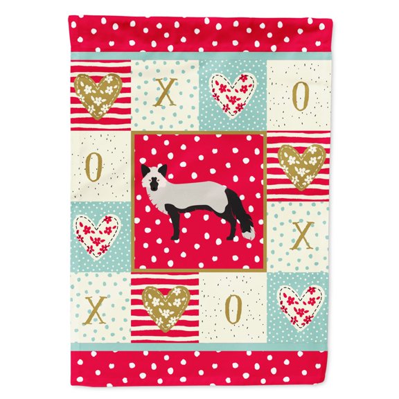Carolines Treasures CK5298CHF Silver Fox Love Flag Canvas House Size Large multicolor