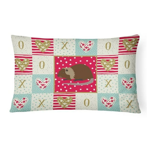 Carolines Treasures CK5306PW1216 Coypu Nutria River Rat Love Canvas Fabric Decorative Pillow, Red, 12H x16W, multicolor