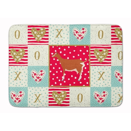 Carolines Treasures CK5308RUG Toggenburger Goat Love Machine Washable Memory Foam Mat Red 19 X 27" multicolor