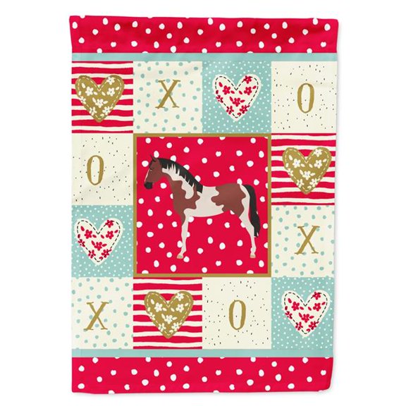 Carolines Treasures CK5334GF 11 x 0.01 x 15 in. Pinto Horse Love Flag Garden Size