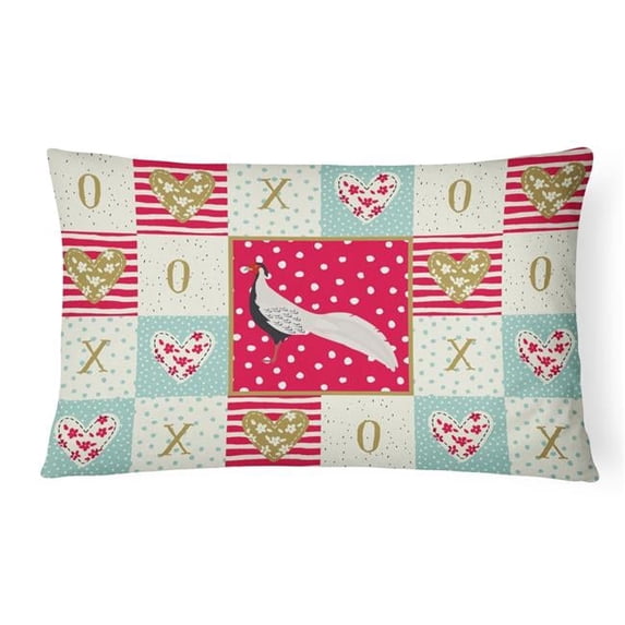 Carolines Treasures CK5356PW1216 Silver Pheasant Love Canvas Fabric Decorative Pillow, Red, 12H x16W, multicolor