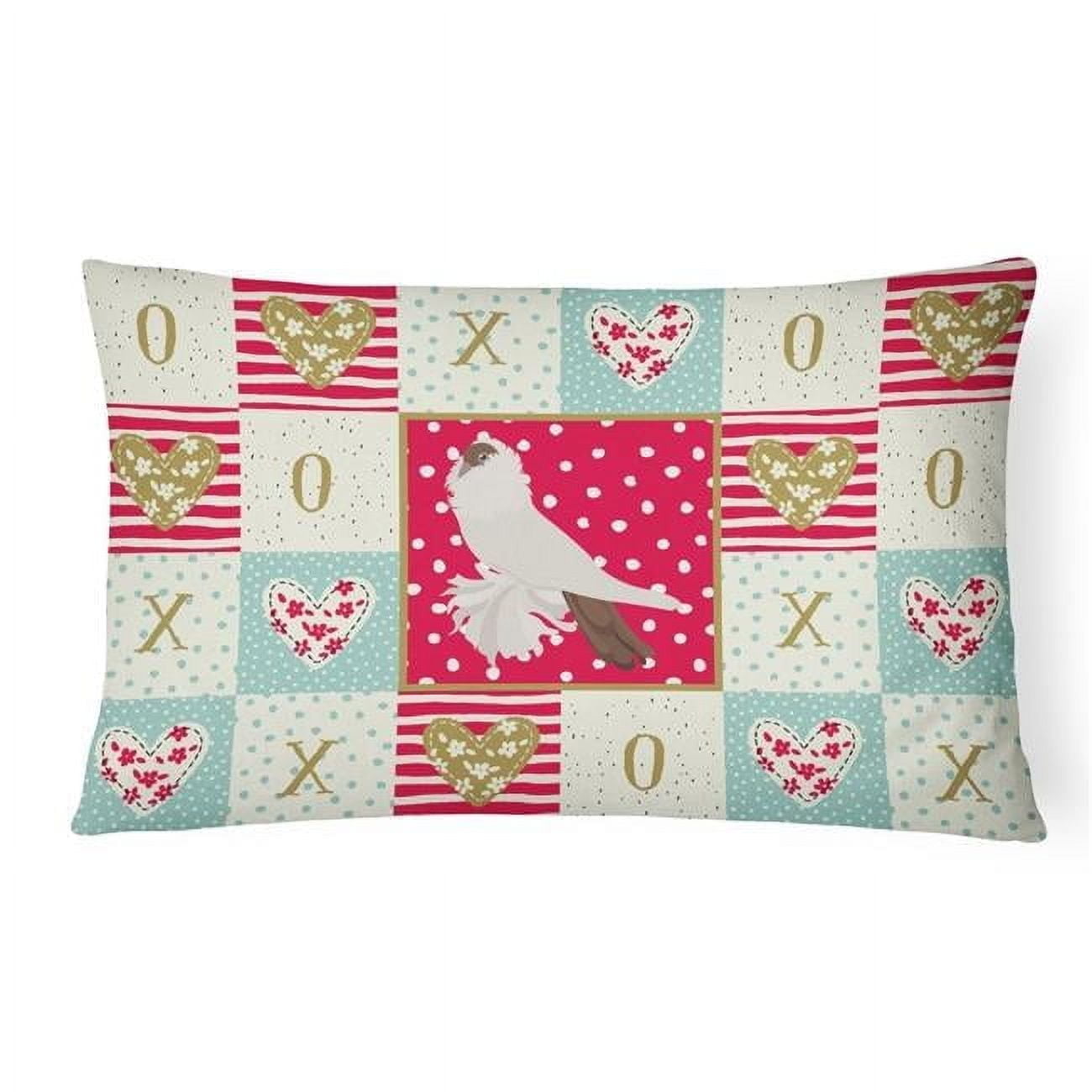 Carolines Treasures CK5371PW1216 German Helmet Pigeon Love Canvas Fabric Decorative Pillow, Red, 12H x16W, multicolor