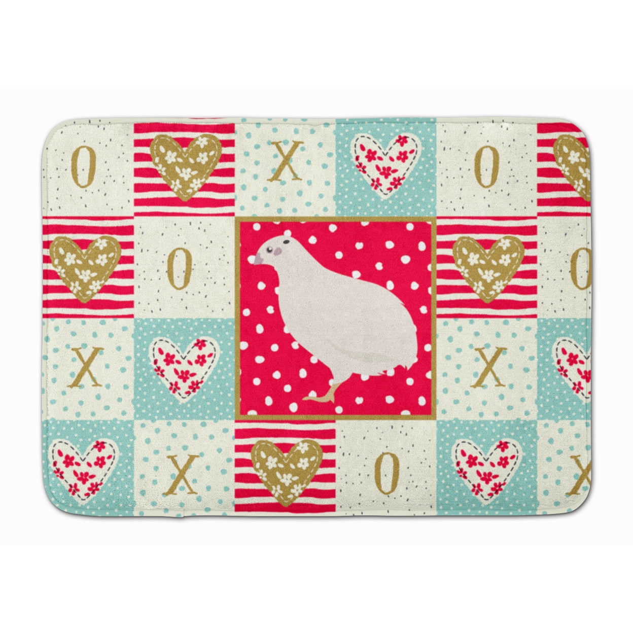 Carolines Treasures CK5384RUG Texas Quail Love Machine Washable Memory Foam Mat Red 19 X 27" multicolor