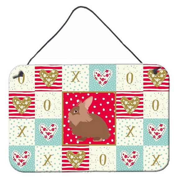 Caroline's Treasures CK5387DS812 Lionhead Rabbit Love Wall or Door Hanging Prints, 8x12, multicolor