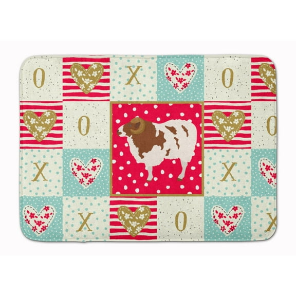 Carolines Treasures CK5402RUG Jacob Sheep Love Machine Washable Memory Foam Mat Red 19 X 27" multicolor
