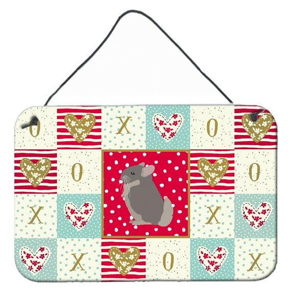 Carolines Treasures CK5419DS812 Beige Wellman Chinchilla Love Wall or Door Hanging Prints 8x12 multicolor