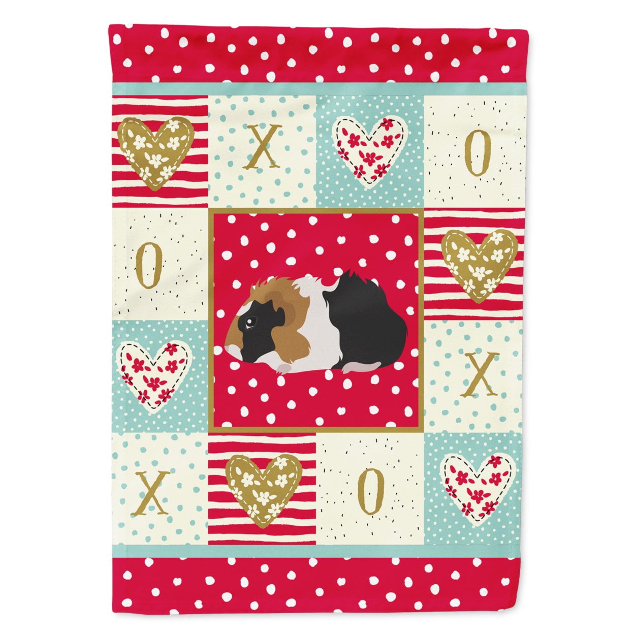 Carolines Treasures CK5426CHF Abyssinian Guinea Pig Love Flag