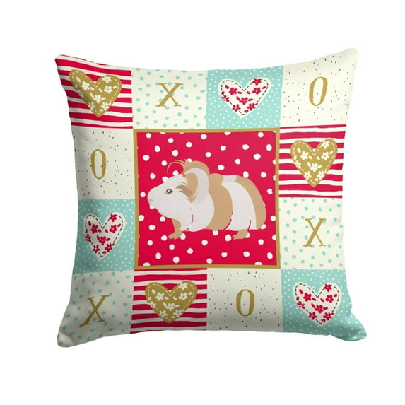 Carolines Treasures CK5434PW1414 Silkie Guinea Pig Love Fabric Decorative Pillow 14Hx14W multicolor