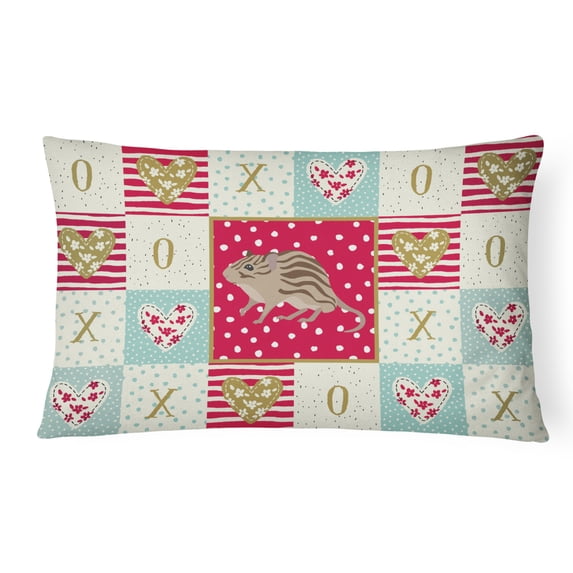 Carolines Treasures CK5455PW1216 Zebra Mouse Love Canvas Fabric Decorative Pillow, Red, 12H x16W, multicolor