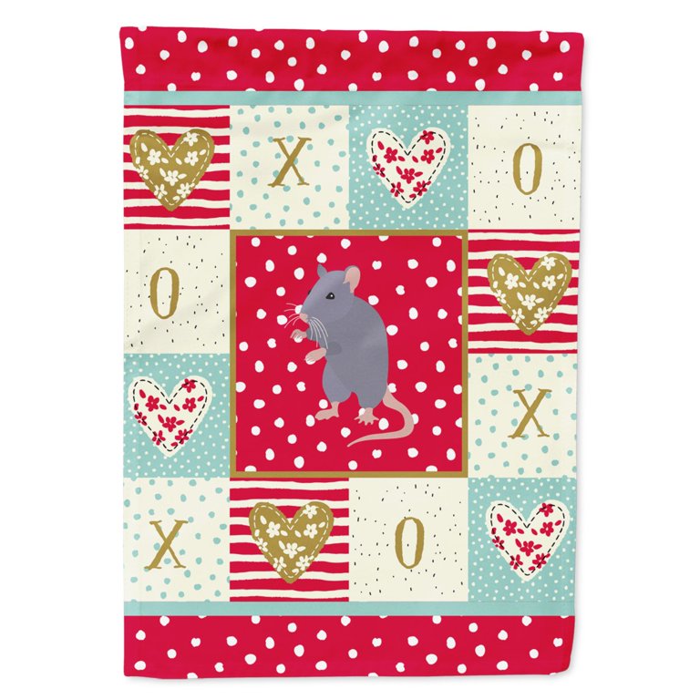 Carolines Treasures CK5457CHF Blue Rat Love Flag Canvas House Size