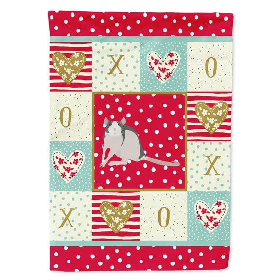 Carolines Treasures CK5461CHF Husky Rat Love Flag Canvas House Size Large multicolor