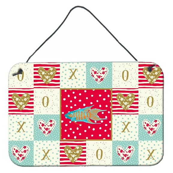 Carolines Treasures CK5491DS812 Paradise Fish Love Wall or Door Hanging Prints 8x12 multicolor