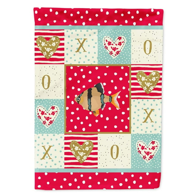 Carolines Treasures CK5499GF Tiger Barb Love Flag Garden Size Small multicolor
