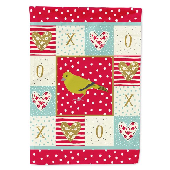 Carolines Treasures CK5505GF London Canary Love Flag Garden Size Small multicolor