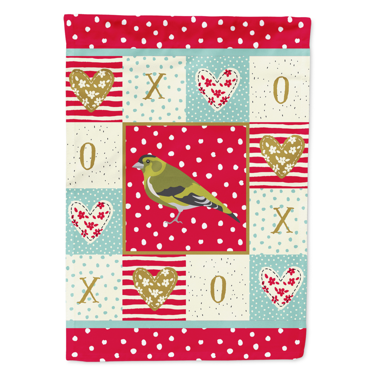 Carolines Treasures CK5514CHF Siskin Love Flag Canvas House Size Large multicolor