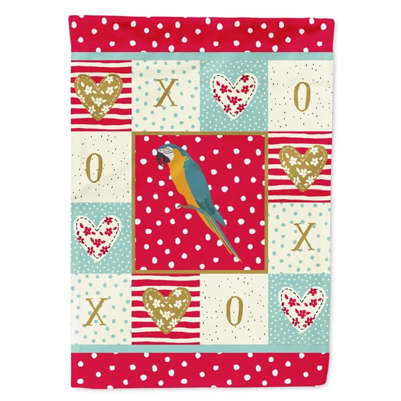 Carolines Treasures CK5523CHF Macaw Love Flag Canvas House Size Large multicolor