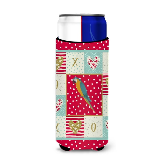 Carolines Treasures CK5523MUK Macaw Love Michelob Ultra Hugger for slim cans Slim Can multicolor