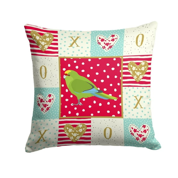 Carolines Treasures CK5524PW1414 Zealand Parakeet Love Fabric Decorative Pillow 14Hx14W multicolor