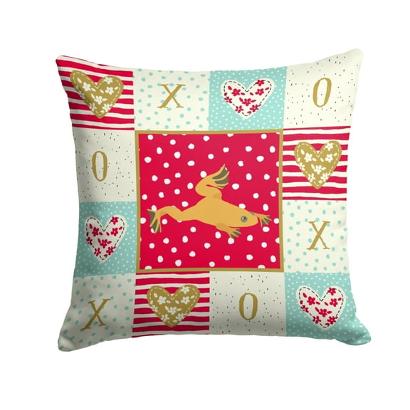 Carolines Treasures CK5528PW1414 Aquarium Frog Fabric Decorative Pillow 14Hx14W multicolor