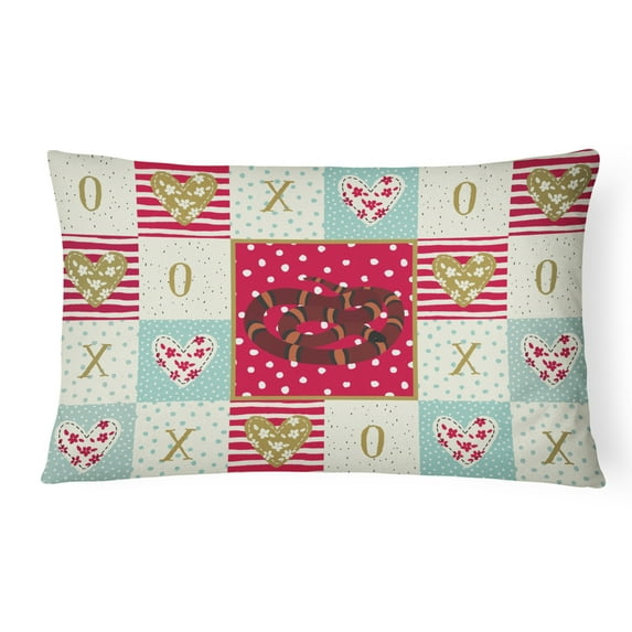 Carolines Treasures CK5535PW1216 Snake Canvas Fabric Decorative Pillow, Red, 12H x16W, multicolor