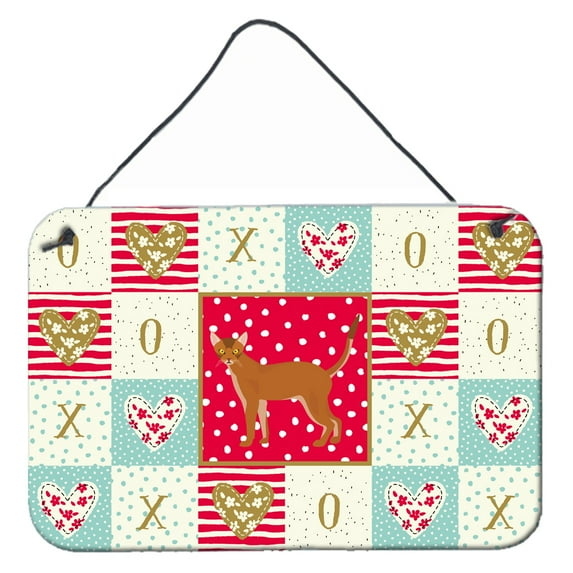 Carolines Treasures CK5539DS812 Red Abyssinian Cat Love Wall or Door Hanging Prints 8x12 multicolor