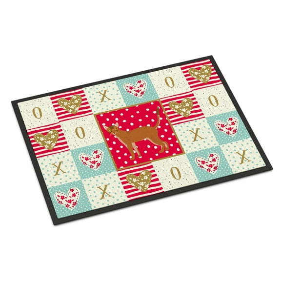 Red Abyssinian Cat Love Door Mat