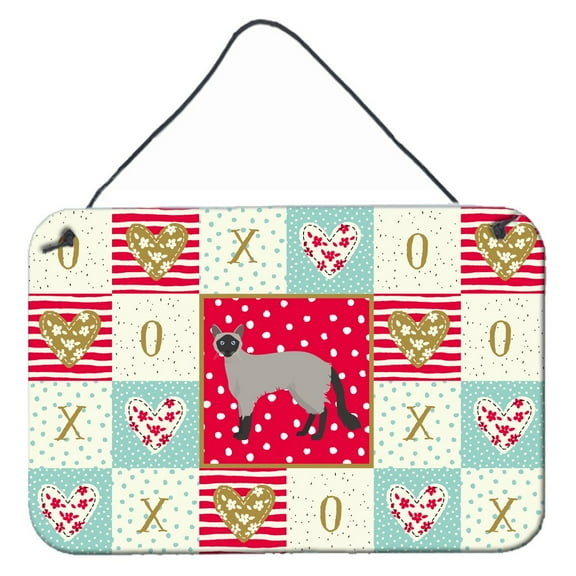 Carolines Treasures CK5558DS812 Balinese 1 Cat Love Wall or Door Hanging Prints 8x12 multicolor