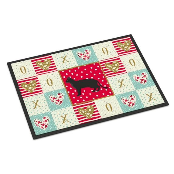 Chausie Black Cat Love Door Mat