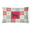 thumbnail image 1 of Carolines Treasures CK5579PW1216 Chausie Black Cat Love Canvas Fabric Decorative Pillow, Red, 12H x16W, multicolor, 1 of 3