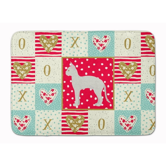 Carolines Treasures German Rex #3 Cat Love Machine Washable Memory Foam Mat doormats, Multicolor