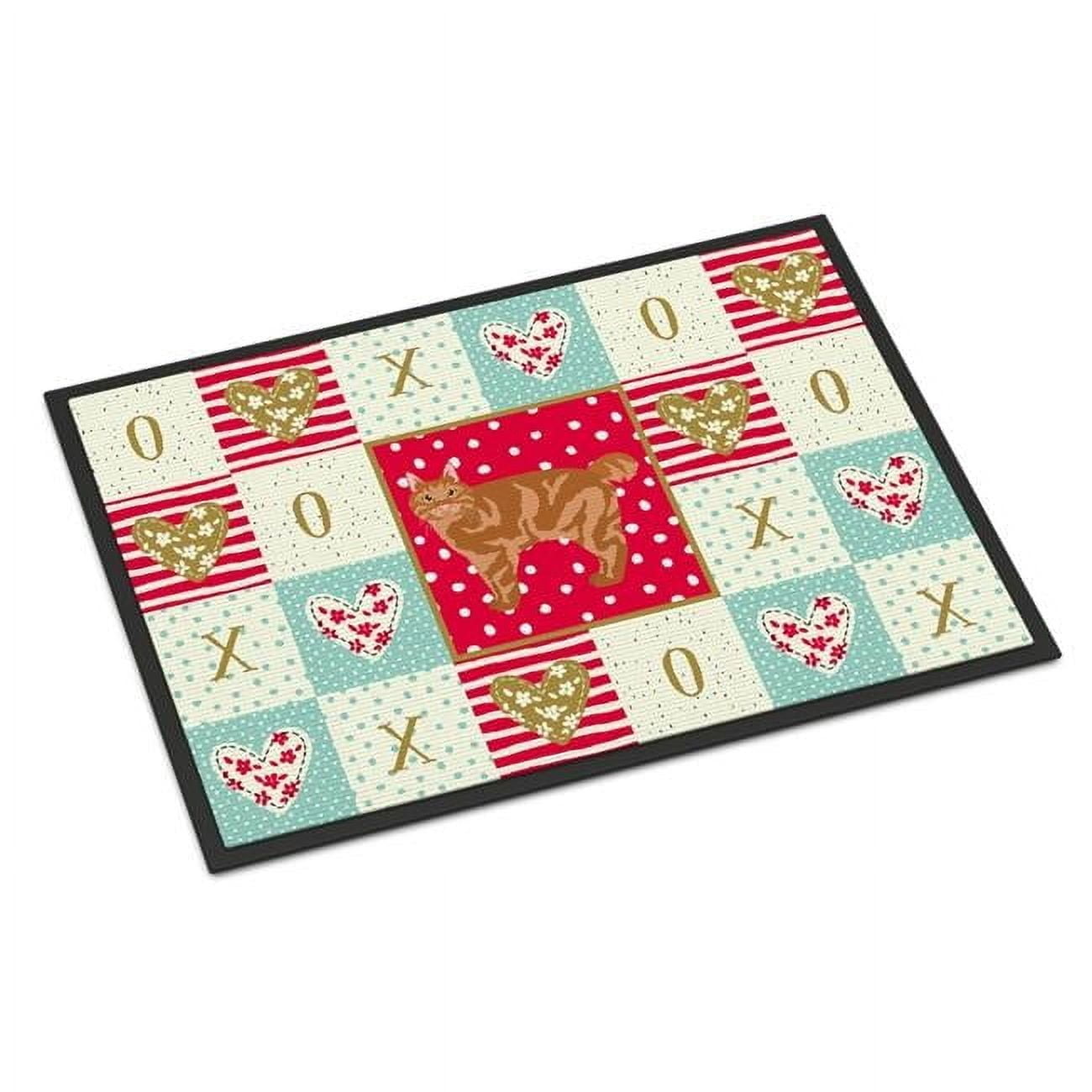 Kurilian Bobtail Cat Love Door Mat