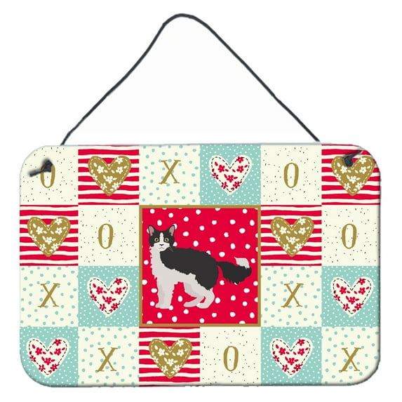 Carolines Treasures CK5636DS812 La Perm 1 Cat Love Wall or Door Hanging Prints 8x12 multicolor