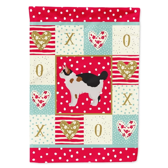 Carolines Treasures CK5648GF Manx 3 Cat Love Flag Garden Size Small multicolor