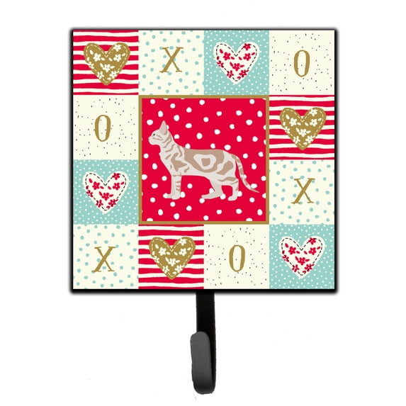 Carolines Treasures CK5715SH4 Sokoke Design2 Cat Love Leash or Key Holder Red Single Hook multicolor