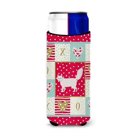 Carolines Treasures CK5726MUK 12 oz Turkish Angora Cat Love Ultra Hugger for Slim Cans