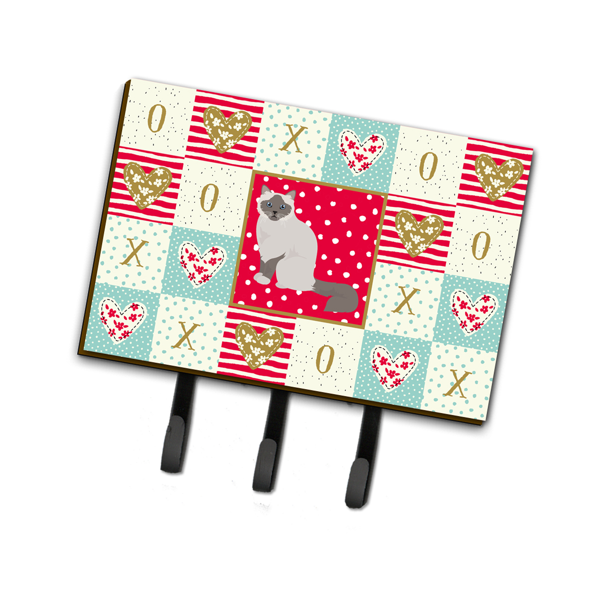 CAROLINE'S TREASURES Carolines Treasures CK5742TH68 Birman Cat Love Leash or Key Holder Triple Hook multicolor